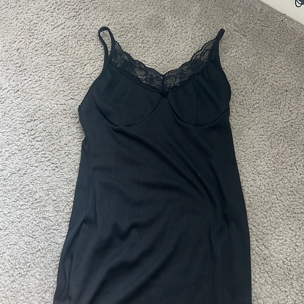 Shein lace trim black mini dress. Size: small